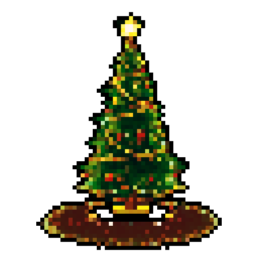 christmas tree with star at top candlelight