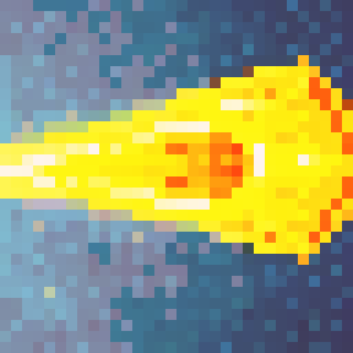 Diamond Shaped Fireball, Orange Flame, Lighter orange background, Flame tail