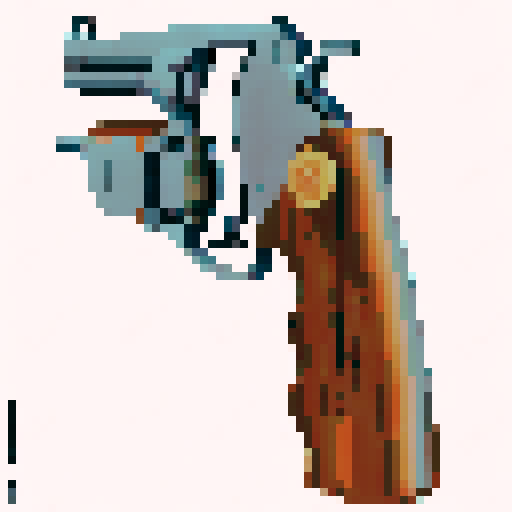 a revolver that is reloaded with a single blue bullet and is spun randomly