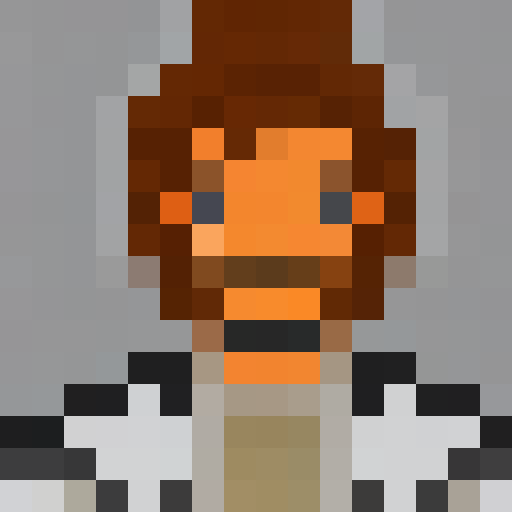 white man with ginger beard, smoking pipe, game icon, pixel art, close up, 16x16, portrait