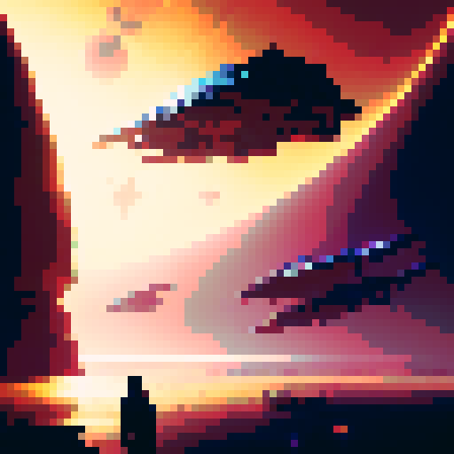 Area 18 from Star Citizen, ships taking off in background, the vibrant open space on the horizon