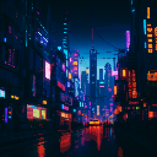 Cyberpunk city at night, cinematic 