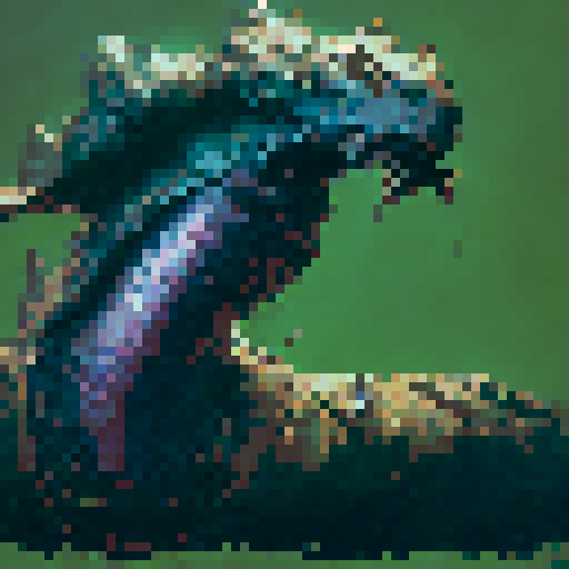 Giant vicious worm with teeth