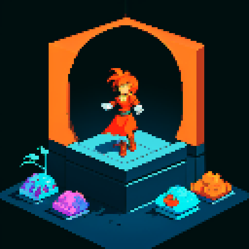 pixelated graphic isometric pixel art of a rectangular lab stasis chamber full with clear orange liquid, the faint silouette of a embryo in fetal position suspended in orange liquid with tubes and monitor light, in the style of game pixel art, futurist retro cyberpunk, Nintendo NES style pixel art, DOS 8-bit graphics,pixel-art of old video game style, pixel art, 16-bit, 8-bit, 32-bit , dystopian futurism - 