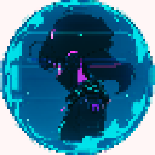 cyber punk force field shaped like an orb made from geometric shapes pulsating energy
 no person inside