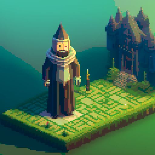 A wizard in a gray robe with skeletons on it, full body, close up, portrait, staff glowing with green energy, standing in a courtyard of a castle