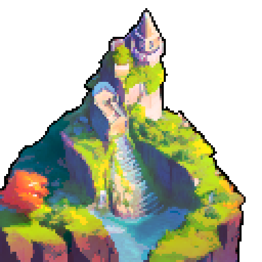 Majestic castle perched on a rocky cliff, surrounded by lush greenery and cascading waterfalls, with a vibrant sunset painting the sky in hues of gold and crimson, all captured in a landscape portrait style