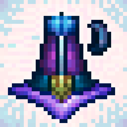 galaxy hat, skill art, close up, portrait, game icon, 32x32 pixel art, sRGB