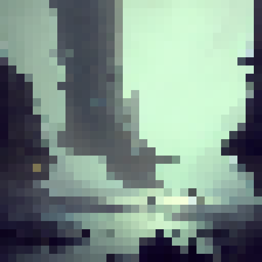 Ink wash painting. A swarm of soldiers, cloaked in fog, navigate rugged terrain as they carry wounded comrades to safety amidst the smoldering aftermath of a battle.