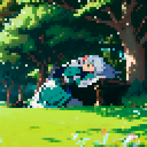 JRPG Knight sleeping under a tree