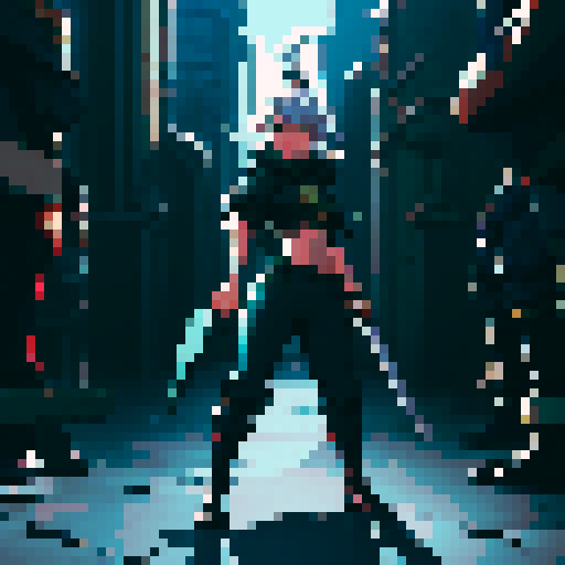 Full-body image of a rogue ready to fight