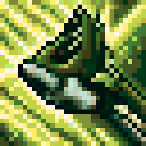 top-down pixel art sprite, World War II army tank, sleek olive green body, rugged tank treads, rotating turret, menacing barrel, pixel art, sRGB, game asset