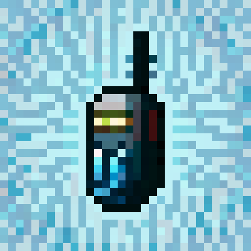 Walkie Talkie, retro pixel art, vibrant colors, close-up of buttons, skillfully detailed, 32x32 game icon, sRGB palette, focused portrait