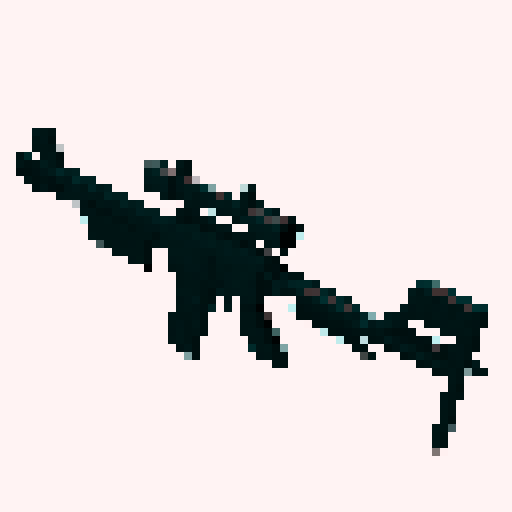 M4A1 Rifle icon, white background, black icon, pixel art