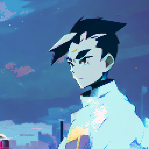 Ekko dashes through the neon-lit cityscape, wielding his time-manipulating device as he outmaneuvers the pursuing robots and leaves behind a trail of rainbow-colored afterimages in this anime-style action scene.