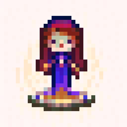 Young bohemian witch with eclectic fashion, staring into a crystal ball, point of view from the person receiving the fortune, adorned with floating candles and magical herbs.