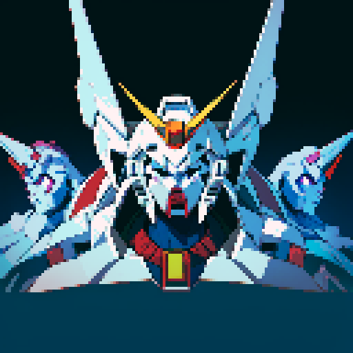 Pixel art, ghost, gundam