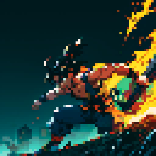 Create Goku in the style of TMNT Shredders Revenge.