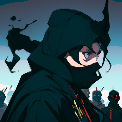 Evil army, black uniforms, evil soldiers, skull masks, full-body image, facing left, ready to fight, full body