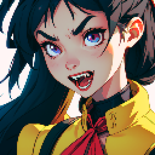 closeup of fangs sunk into someone's neck