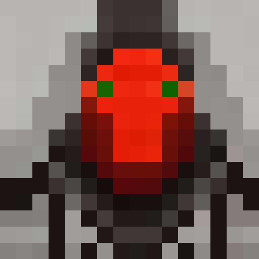 red skinned demon face, blank stare, game icon, 16x16, pixel art, close up, portrait