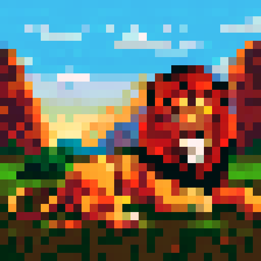 A lion with a sad face