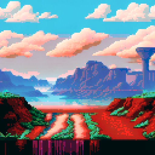 large barren wasteland fields, sRGB, pixel art, background, landscape