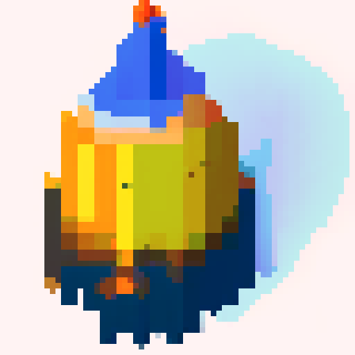 wizard hat with stars, pixel art