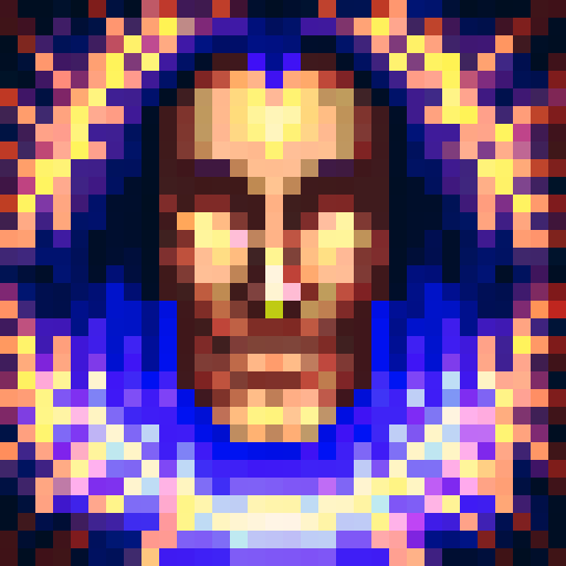 Elevate your skills with a close-up portrait of a game icon in 32x32 pixel art style, featuring vibrant sRGB colors and intricate skill art details.