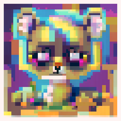 chihuahua, pixel art, sRGB, tiny, vibrant, playful, expressive, big eyes, floppy ears, wagging tail, textured fur, small paws, bold outlines, low resolution, retro, digital, 8-bit
