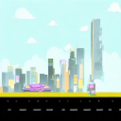 Pop Art meets Graffiti in a bustling, neon-lit cityscape of skyscrapers and street vendors.