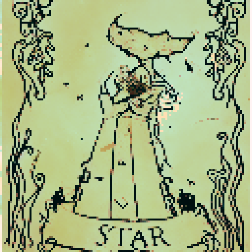 A tarot card with the image of two hands holding a starfish.