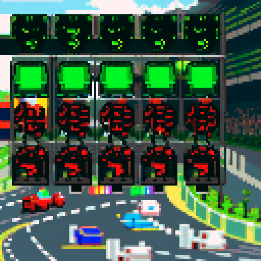 The start of the race turns green