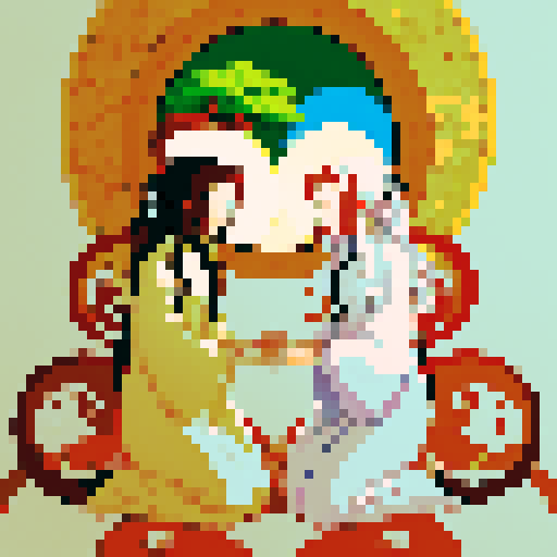 Create images with twinflames incorporated in the painting of yin and yang in middle and maybe gaia tree forming twinflames having their arms around yin and yang symbol?