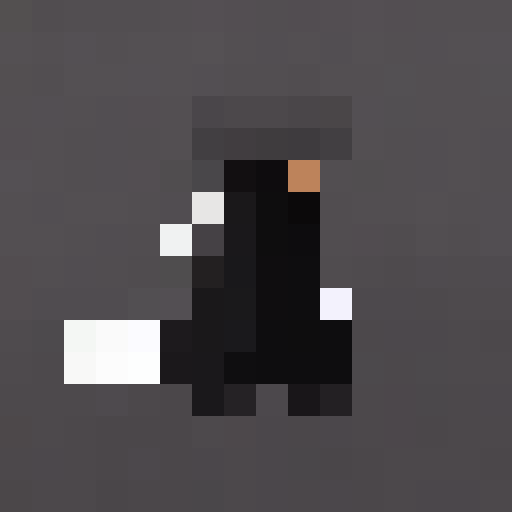 glitched samurai, cape, hat, sword, blue, purple, black, pink, game icon, 16x16, pixel art, close up, portrait