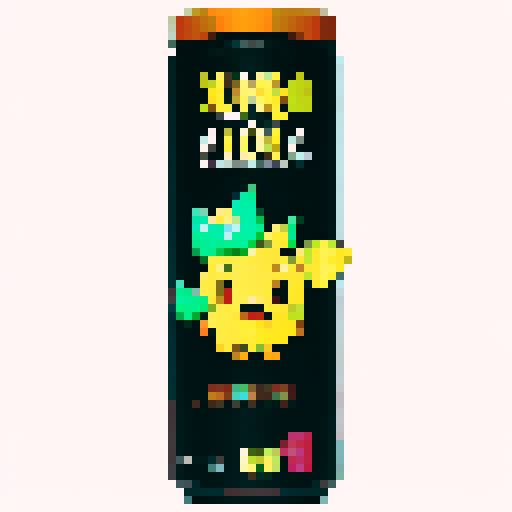 Close-up anime-style pixel art portrait of a juicy, ripe mango exploding into a vibrant splash of golden yellow and orange, with droplets of sweet nectar and pulp flying through the air.