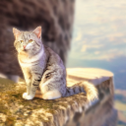 silver cat enjoying the sunset 