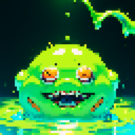 hero sinking into a pool of slime