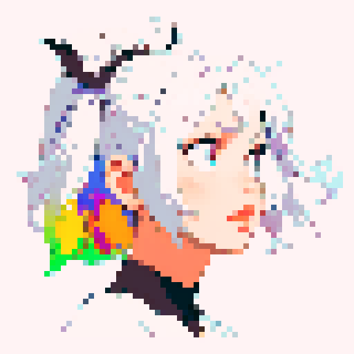 Pixel art with minimal color palette. up to 4 colors