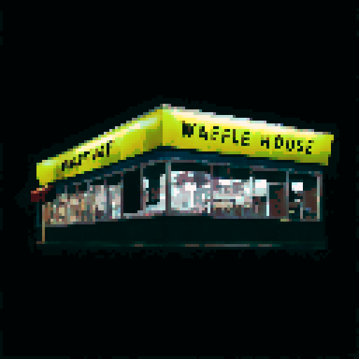 Waffle House on a black background