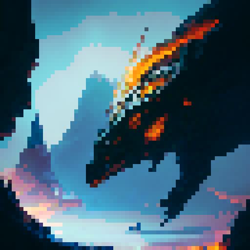 flaming blade, enchanted metal, swirling inferno, ancient artifact, mystical runes, charred hilt, glowing embers, ethereal flames, epic battle, dark cavern, mystical creatures, magical sparks, smoky haze, towering dragon, intricate engravings, shimmering glow, fierce warrior, epic hero, enchanted forest