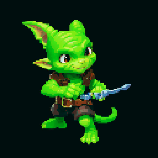A cunning and agile goblin with light armor, a lockpicking set, and a mischievous grin. It has quick hands and a sly expression, adept at sneaking and stealing. No background.

