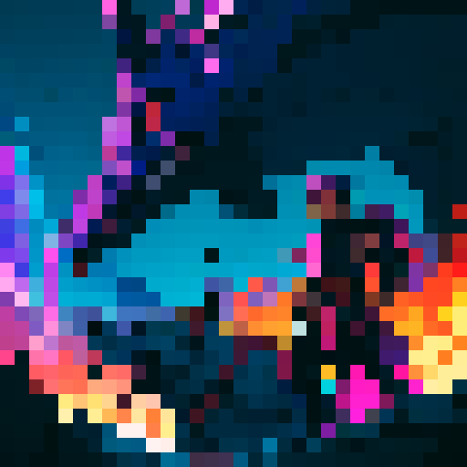 pixelated, brave dog, battling, evil creatures, vibrant colors, dynamic poses, retro, 8-bit style, action-packed, intense, side-scrolling, dramatic lighting, detailed backgrounds, menacing villains, futuristic setting