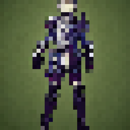 A full body portrait of a futuristic knight