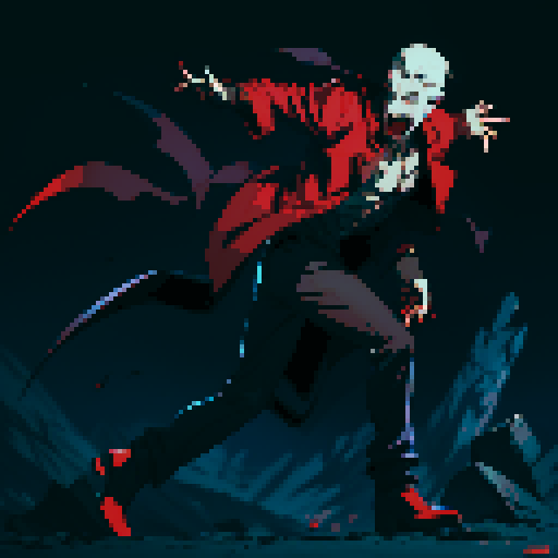 blood splatter, vampire attack, dynamic, vampire claws, vampire fangs, blood, full-body image, male, male vampire, man, full-body