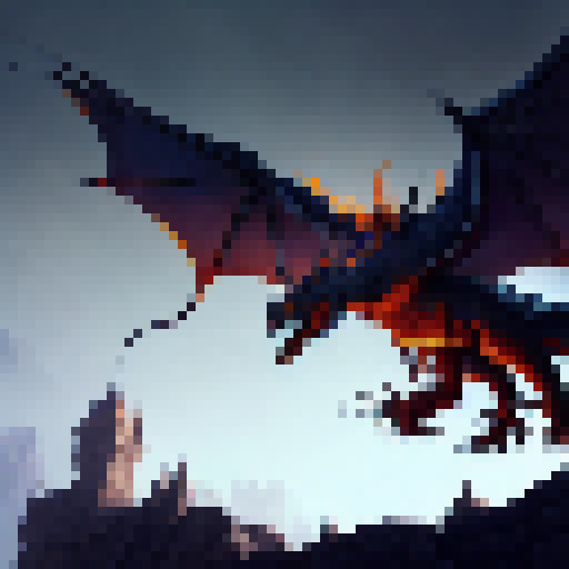 Fiery dragon soaring over a medieval castle, with shimmering scales, sharp claws, and glowing eyes, breathing scorching flames in a fantasy RPG style.