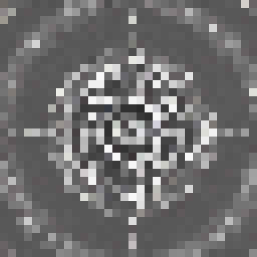 Shimmering silver gears, intricate filigree, and delicate chains intertwine in a mesmerizing display of clockwork elegance in a 32x32 skill art image.