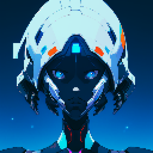 futuristic spaceship, topview, sleek and streamlined, hovering mid-air, dark blue colors, pixelated sRGB aesthetic