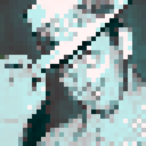 Sam Snead, pro golfer with a beaming smile, wearing a stylish bowler hat, captured in a close-up, skillfully rendered as a 32x32 pixel art game icon, showcasing his portrait in sRGB colors