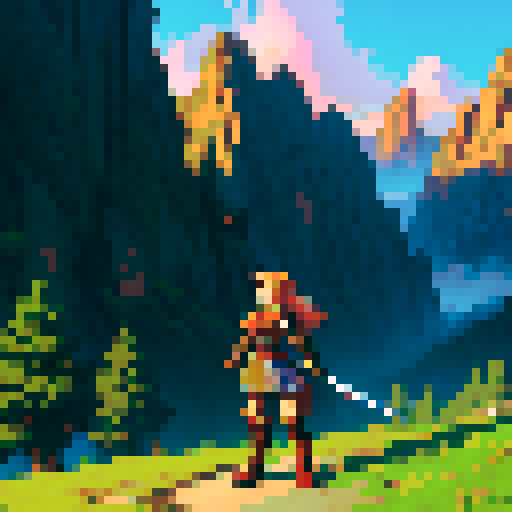 Anime warrior on adventure